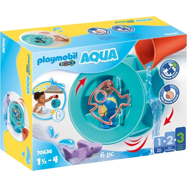 PLAYMOBIL 70636 1.2.3 AQUA Wasserwirbelrad Mit Babyhai, Konstruktionsspielzeug 1 PLAYMOBIL 70636 1.2.3 AQUA Wasserwirbelrad Mit Babyhai, Konstruktionsspielzeug