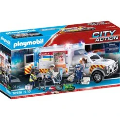 PLAYMOBIL 70936 City Action Rettungs-Fahrzeug: US Ambulance, Konstruktionsspielzeug