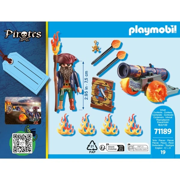 PLAYMOBIL 71189 Pirat Mit Kanone, Konstruktionsspielzeug 3 PLAYMOBIL 71189 Pirat Mit Kanone, Konstruktionsspielzeug – Bild 3