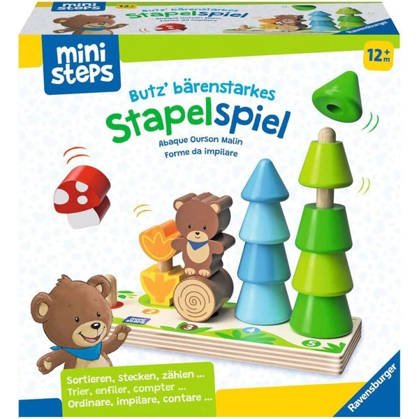 Ravensburger Ministeps: Butz' Bärenstarkes Stapelspiel, Geschicklichkeitsspiel 1 Ravensburger Ministeps: Butz' Bärenstarkes Stapelspiel, Geschicklichkeitsspiel
