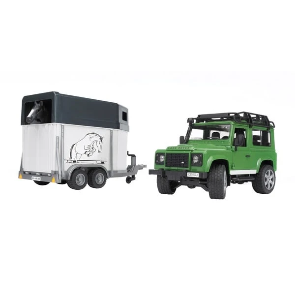 Bruder Land Rover Defender Mit Pferdeanhänger, Modellfahrzeug 1 Bruder Land Rover Defender Mit Pferdeanhänger, Modellfahrzeug